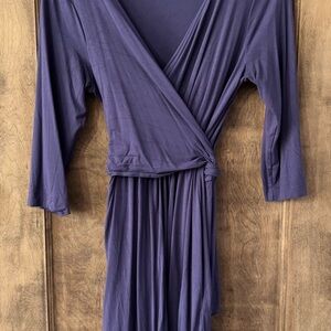 Seraphine Deep Purple V-Neck Wrap Maternity & Nursing Tunic
